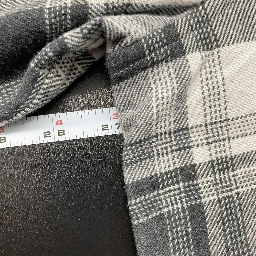 NWT Eddie Bauer Shirt Mens 2XL Gray Plaid Supersoft Stretch Flannel Button Front